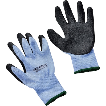 Global Industrial Coated Gloves, Polyester, Rubber, Latex, Blue, M 708348M